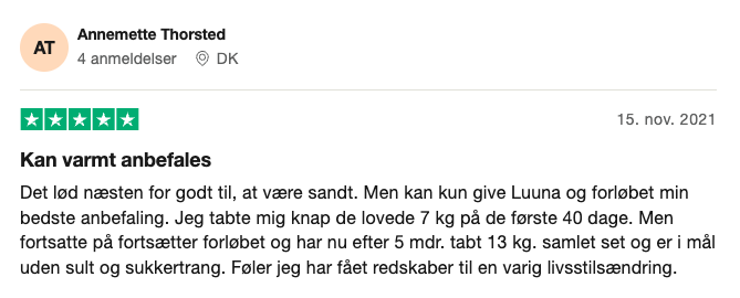 Luuna Sommer Anmeldelse Trustpilot